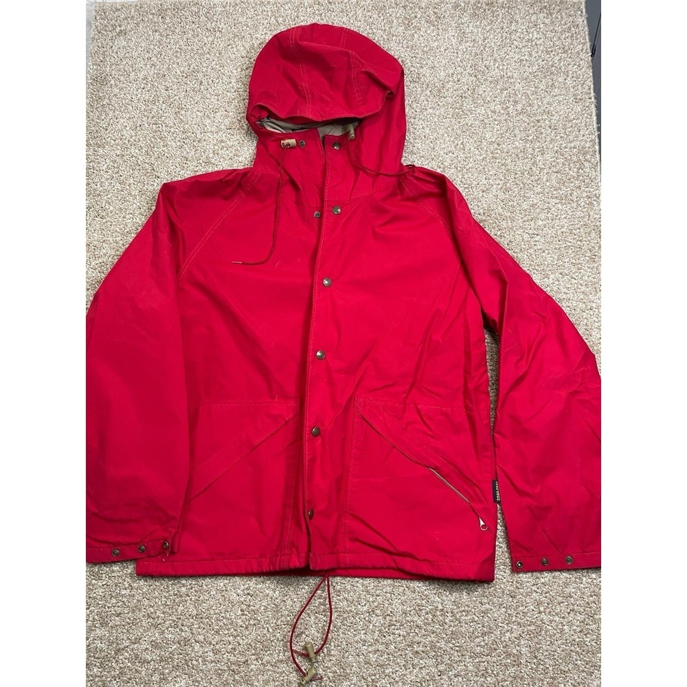 Vintage 10x Men's Gore-Tex Nylon Rainwear Hooded Jacket Medium Red
